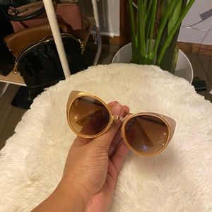 Rose gold cat eye sunglasses